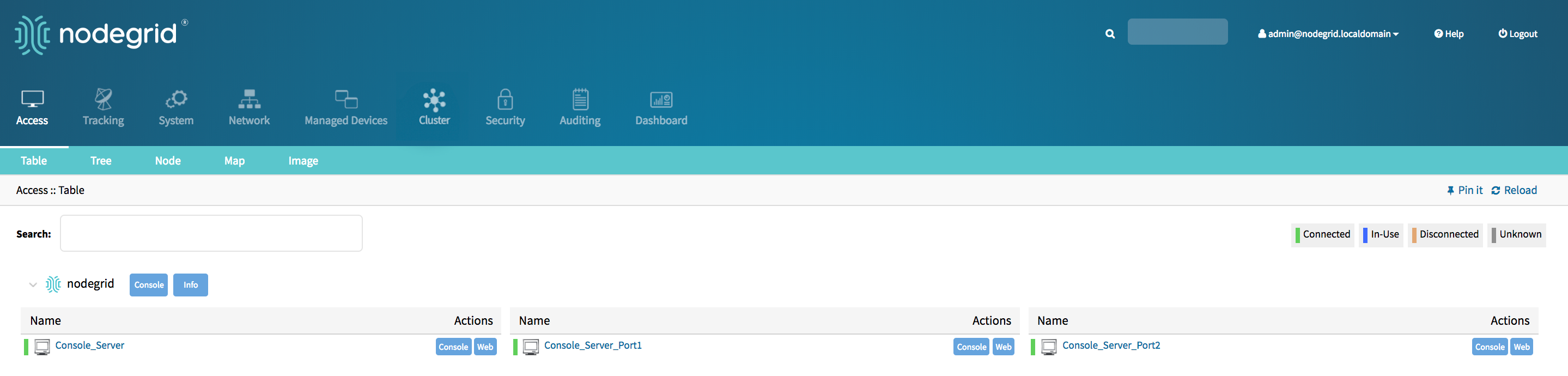 Auto Discovery Console Server Result